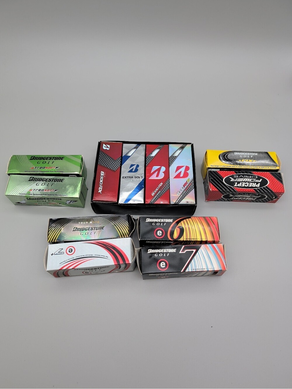 Assorted Bridgestone Golf Ball Sets Including 3 Dozen.